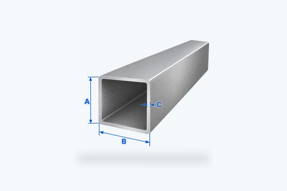 Muestra de un perfil de aluminio